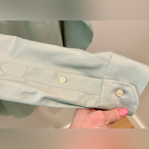 Men’s Joseph Abboud Regular Fit Non Iron Dress Shirt, Light Green, 15.5, 34/35 - Picture 4 of 6